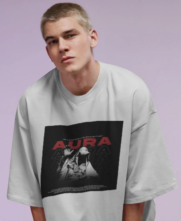 Aura Print Oversized T-Shirt  | Unisex Oversized Fit with Drop Sleeves | 100% Cotton