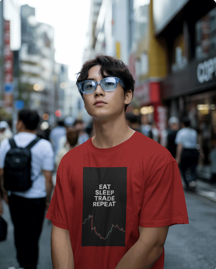 Trading Oversized T-Shirt for Men & Women | “Eat. Sleep. Trade. Repeat.” Graphic Tee | Heavyweight 240 GSM 100% Cotton | Unisex Drop-Shoulder Streetwear Fit | Premium Oversized Classic Tshirt