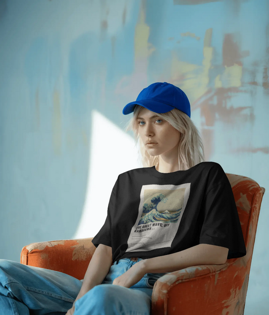 Great Wave Off Kanagawa Oversized T-Shirt for Men & Women | Premium Japanese Art Print Tee | Heavyweight 240 GSM 100% Cotton | Unisex Drop-Shoulder Streetwear Fit | Oversized Classic Tshirt