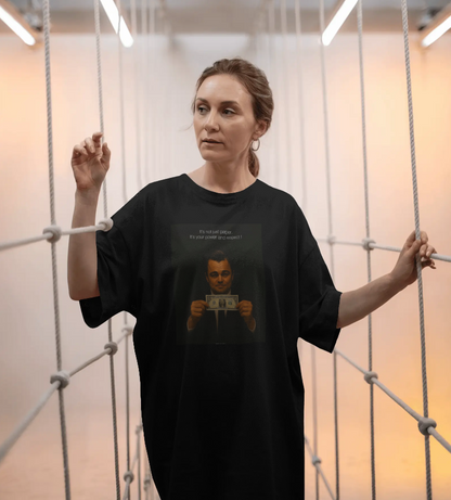 Money Is Power Oversized T-Shirt for Men & Women | 240 GSM Heavyweight 100% Cotton | Bold Graphic Tee | Unisex Drop-Shoulder Streetwear Fit